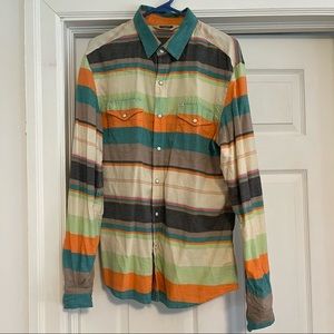 Salt Valley Western Long Sleeve Button Down Shirt Medium